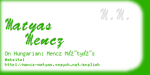 matyas mencz business card